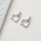 2PCS 14 Plated Love Pendant Bracelet Copper Charms with Zircon Accessories