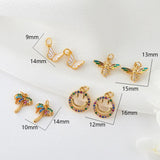 2PCS 14K Brass Bee Butterfly Charm Pendants for DIY Jewelry Making