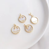 2PCS 14k Filled 13.5mm Necklace Pendant DIY Jewelry Brass Accessories