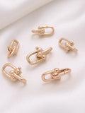2PCS 14k Plated Bracelet Buckle Charms for Jewelry Making DIY