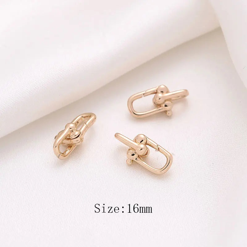 2PCS 14k Plated Bracelet Buckle Charms for Jewelry Making DIY