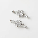 2PCS 14k Plated Bracelet Link Buckle Zircon Flower Bow for DIY Jewelry Making