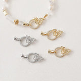 2PCS Butterfly Bracelet Link Buckle Zircon Jewelry DIY Making Supplies