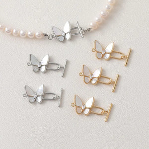 14k Plated Butterfly Pendant Shell Bracelet Link Buckle for DIY Jewelry Making