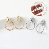 2PCS 14k Plated Studs Earrings DIY Jewelry Findings Hand Brass Accessories