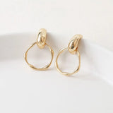 2PCS 14k Plated Studs Earrings DIY Jewelry Findings Hand Brass Accessories