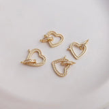 2Pcs 14k Plated Love Necklace Charms for Jewelry Making DIY Supplies