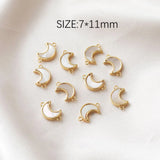 2PCS 14k Plated Moon Star Shell Necklace Pendant DIY Earrings