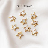 2PCS 14k Plated Moon Star Shell Necklace Pendant DIY Earrings