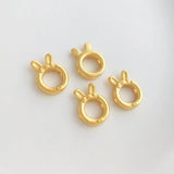 2PCS 14k Plated Rabbit Ring Rope Buckle Charms DIY Jewelry Supplies Brass