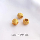 2PCS 14k Plated Spherical Spacer Beads for DIY Jewelry Making Brass Accessories