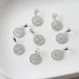 2PCS 14mm Smiling Face Pendant Necklace with Zircon Charms