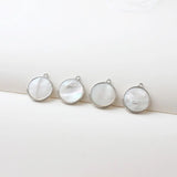 2PCS 15mm Shell Round Pendant Necklace Handmade Accessories