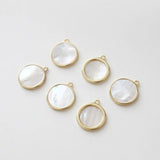 2PCS 15mm Shell Round Pendant Necklace Handmade Accessories