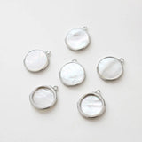2PCS 15mm Shell Round Pendant Necklace Handmade Accessories