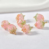 2PCS Mini Strawberry Flower Pendants Beads DIY Jewelry Loose Bead