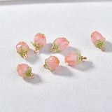 2PCS Mini Strawberry Flower Pendants Beads DIY Jewelry Loose Bead