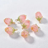2PCS Mini Strawberry Flower Pendants Beads DIY Jewelry Loose Bead