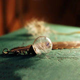 2PCS 16MM Glass Ball Feather Bookmark, Metal Feather Bookmark