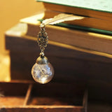 2PCS 16MM Glass Ball Feather Bookmark, Metal Feather Bookmark