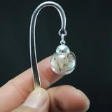 2PCS 16MM Glass Globe Bookmark Tibetan Bookmarks Metal Bookmarks