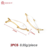 2PCS 18K Brass Shell Connect Charms Pendants for Jewelry Making
