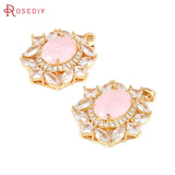 2PCS 18K Brass Zircon Necklaces Charms Pendants Jewelry Making Accessories