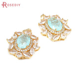 2PCS 18K Brass Zircon Necklaces Charms Pendants Jewelry Making Accessories