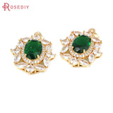 2PCS 18K Brass Zircon Necklaces Charms Pendants Jewelry Making Accessories