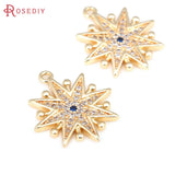 2PCS 18K Star Charms Pendants Zircon Diy Jewelry Making Supplies