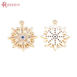 2PCS 18K Star Charms Pendants Zircon Diy Jewelry Making Supplies