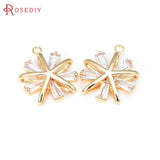 2PCS 18K Brass Zircon Sun Charms Pendants Jewelry Making Supplies