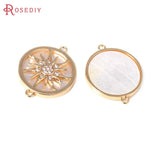 18K Brass Zircon Shell Sun Charms Pendants for Jewelry Making