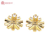 2PCS 18K Sun Star Charms Pendants Zircon DIY Jewelry Making Supplies