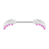 2PCS 14G Surgical Steel Nipple Ring Bow Flower Barbells Piercing