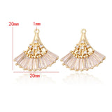 2PCS 20x20MM 14K Fan Shape Connect Charms Pendants Jewelry Making Supplies