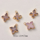 2PCS Zircon Necklace Pendant Brass Charms for DIY Jewelry Making