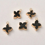 2PCS Zircon Necklace Pendant Brass Charms for DIY Jewelry Making