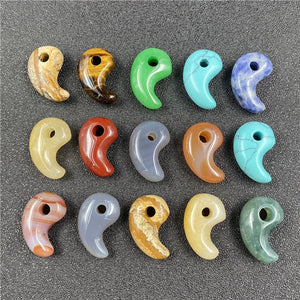 22x12x8mm Tai Chi Yin Yang Chakra Natural Stones Clear Quartzs