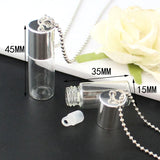 2PCS Mini Glass Bottles Necklace DIY Jewelry