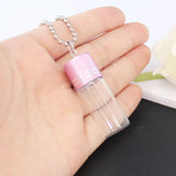 2PCS Mini Glass Bottles Necklace DIY Jewelry