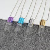 2PCS Mini Glass Bottles Necklace DIY Jewelry
