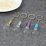 2PCS Glass Bottle Keychain Perfume Dispensing Small Bottle Keyring Gift