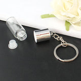 2PCS Glass Bottle Keychain Perfume Dispensing Small Bottle Keyring Gift