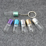 2PCS Glass Bottle Keychain Perfume Dispensing Small Bottle Keyring Gift