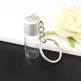 2PCS Glass Bottle Keychain Perfume Dispensing Small Bottle Keyring Gift