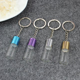 2PCS Glass Bottle Keychain Perfume Dispensing Small Bottle Keyring Gift