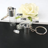 2PCS Glass Bottle Keychain Perfume Dispensing Small Bottle Keyring Gift