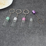 2PCS Glass Bottle Keychain Perfume Dispensing Small Bottle Keyring Gift