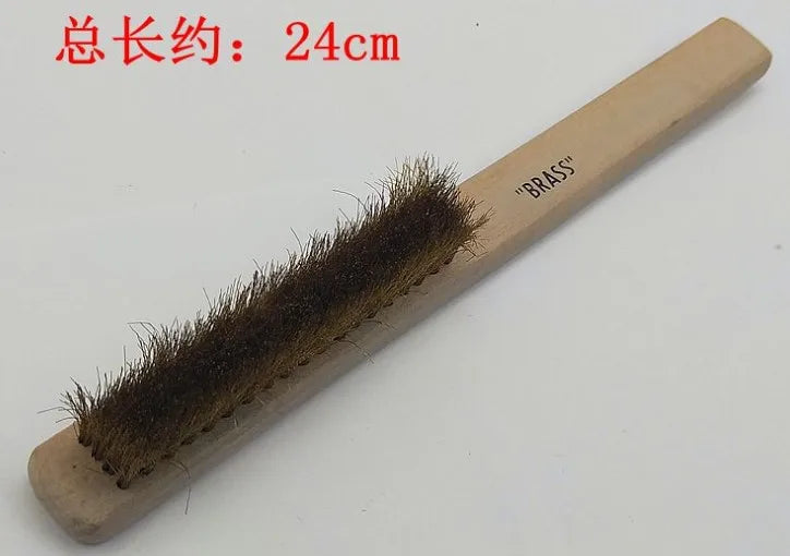 2PCS 6/8 Rows Brass Brushes Jewelry Cleaning Wooden Handle
